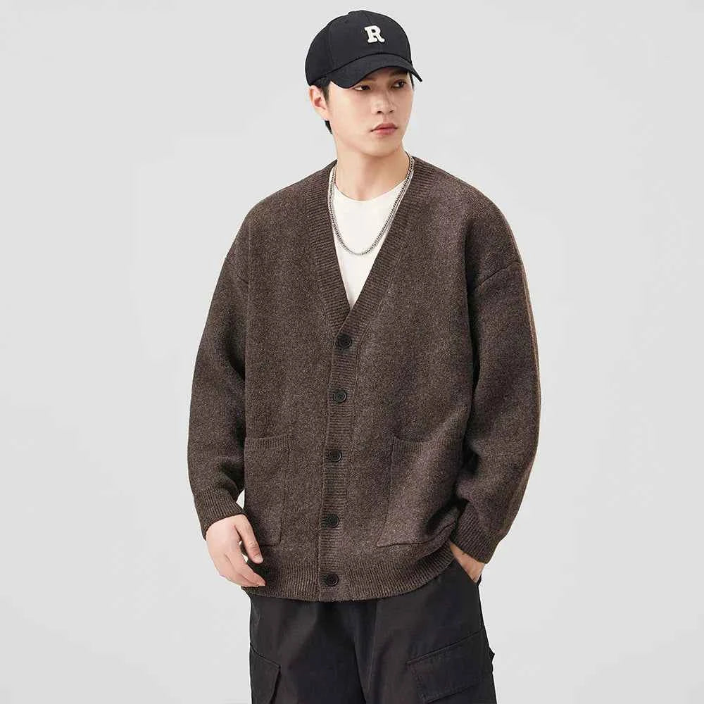 Premium Hip Hop Knitted V-Neck Cardigan