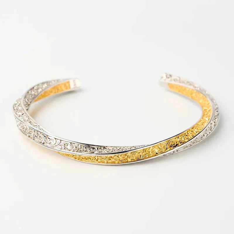 Golden Flower Vintage Stackable Bangle Bracelet
