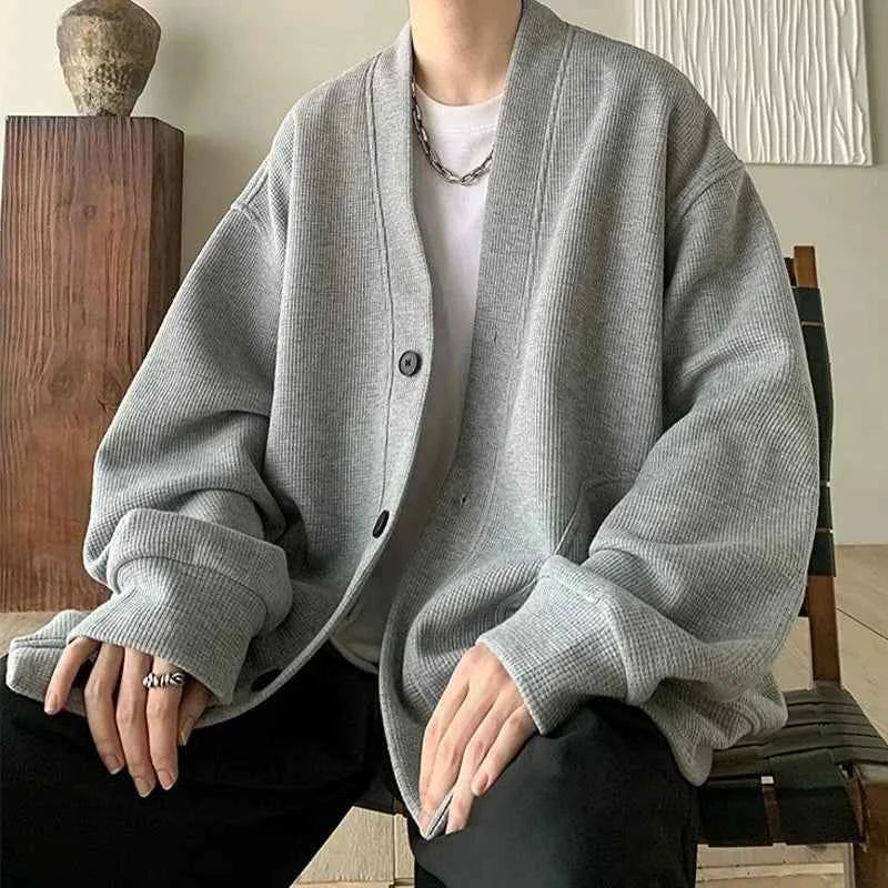 Men's Casual Autumn Korean Solid Color Cardigan