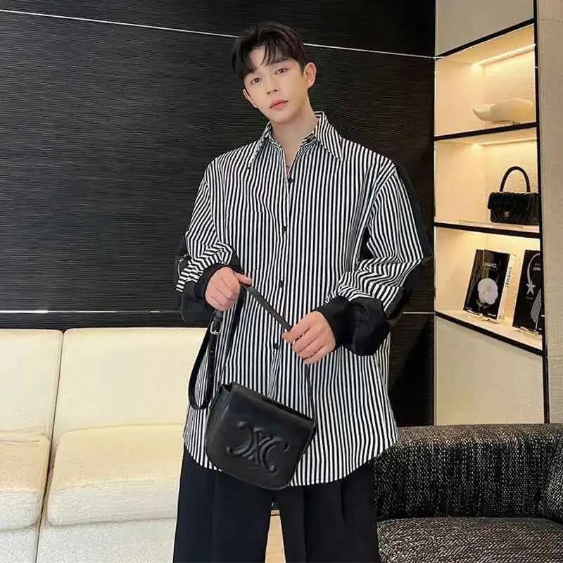 Men Stylish Color Block Long Sleeve Shirt
