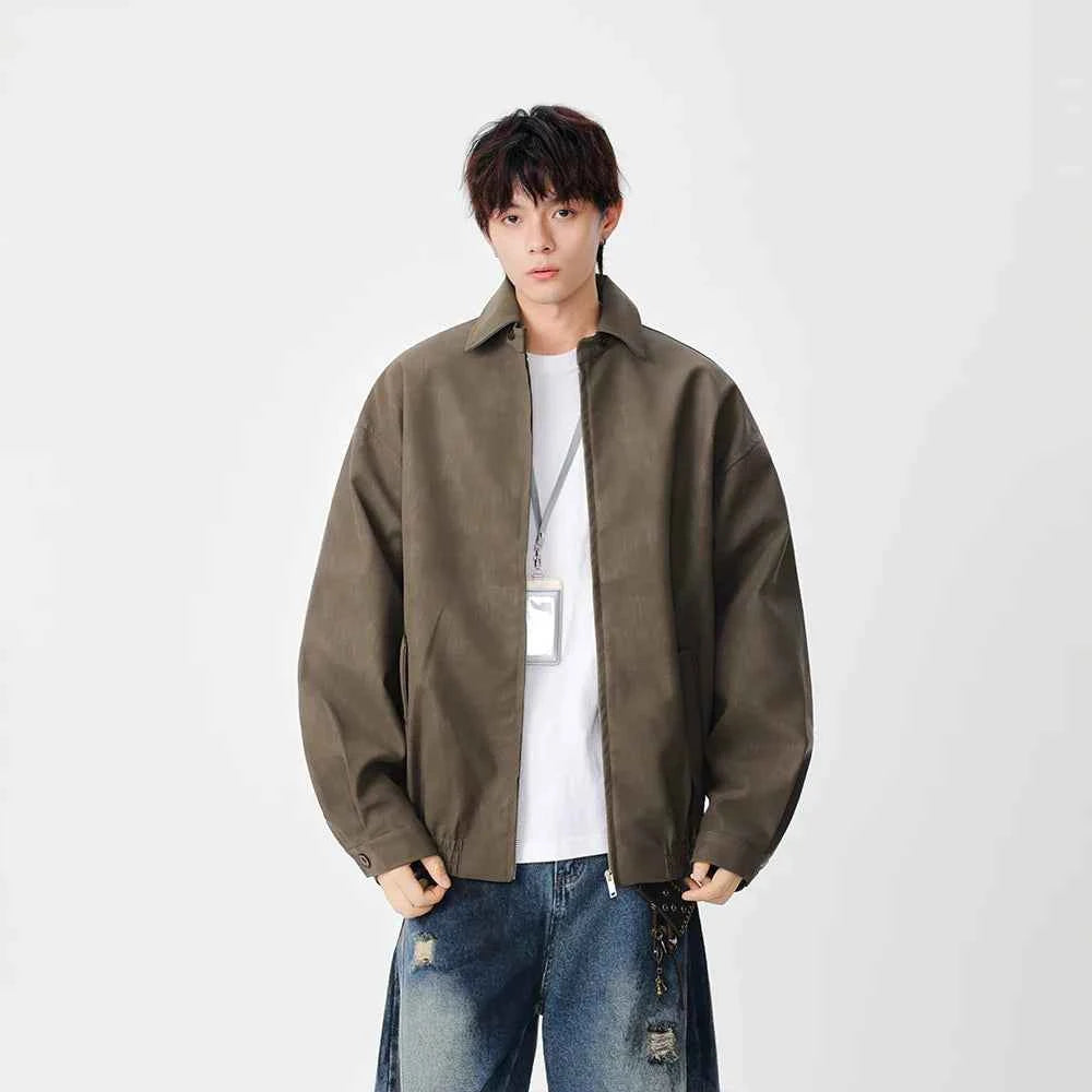 Insulated Faux Leather Loose Fit Jacket