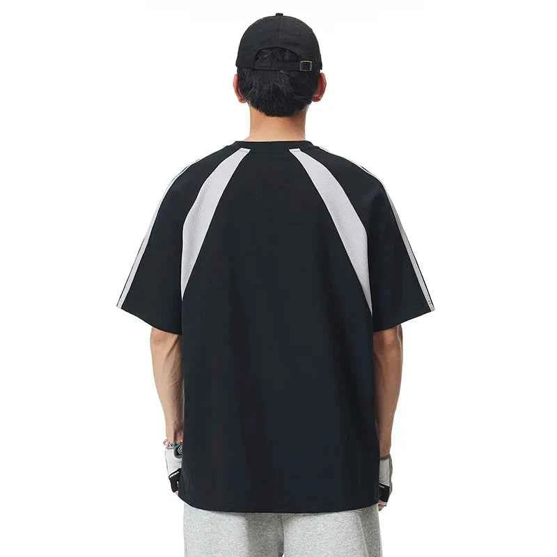 Casual Mesh Splice Printed Cityboy T-Shirt