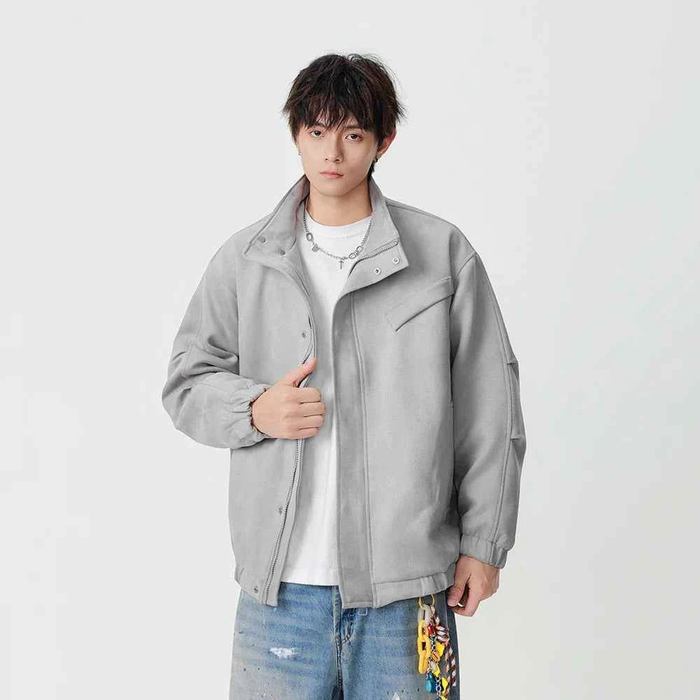Flattering Textured Casual Button-Up Jacket