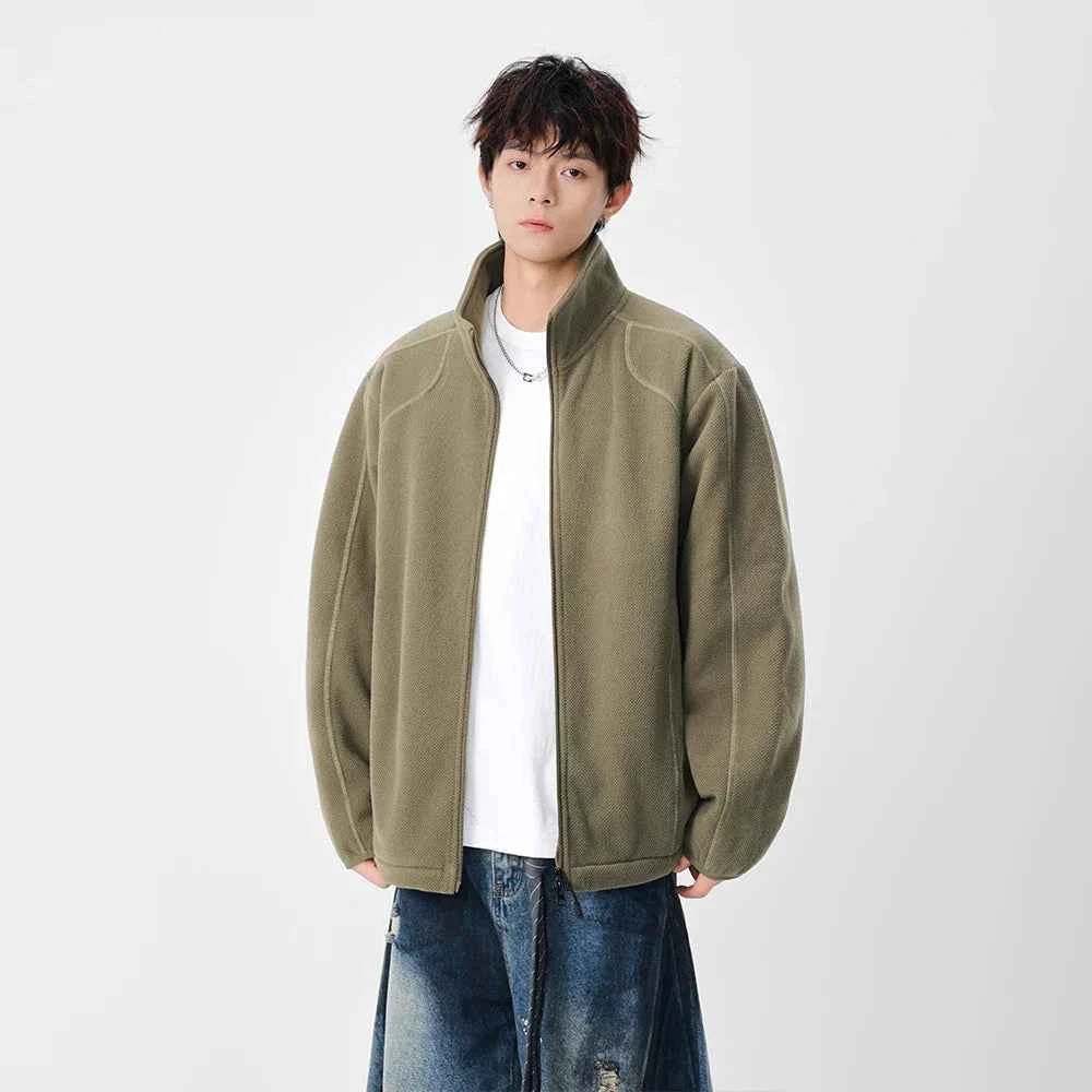 Y2K Lightweight Casual Fleece Zip-Up Jacket
