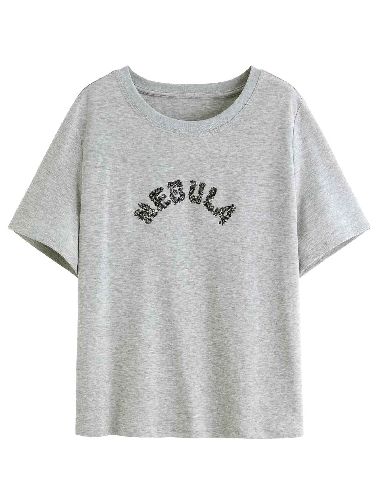 Stylish Letter Print Round Neck T-Shirt