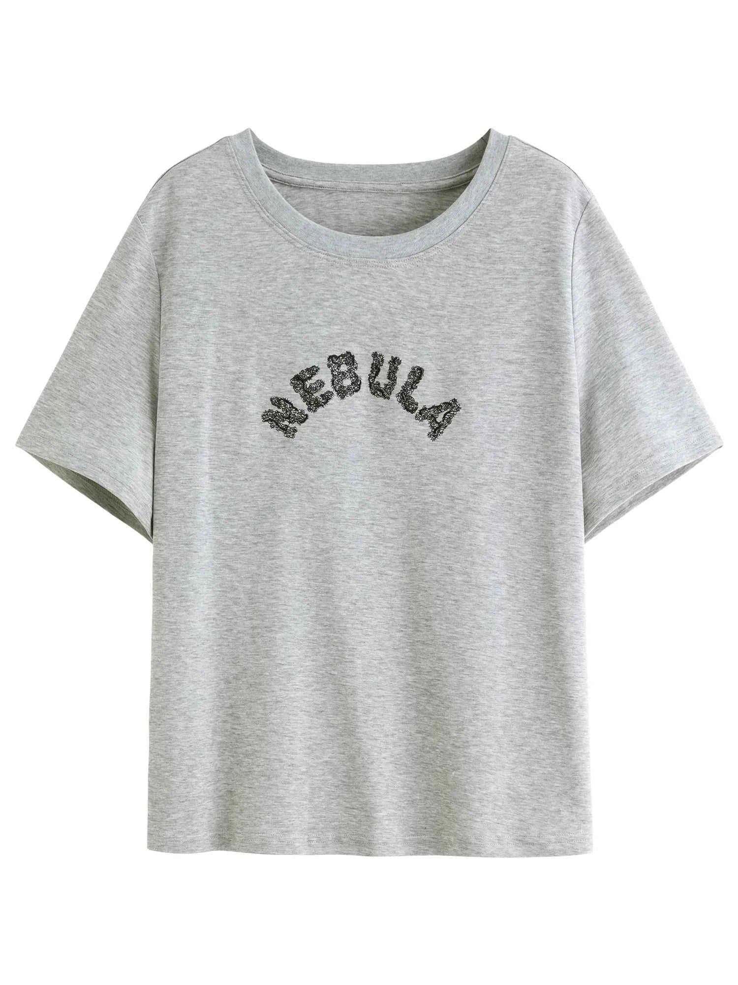 Stylish Letter Print Round Neck T-Shirt