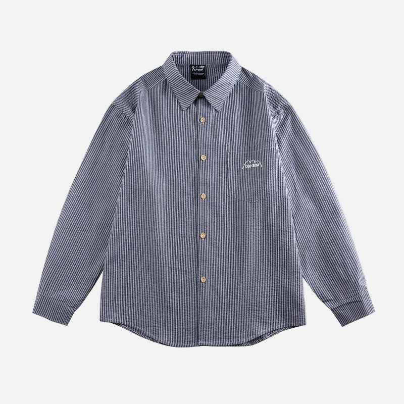 Fashionable Casual Stripe Long Sleeve Shirt