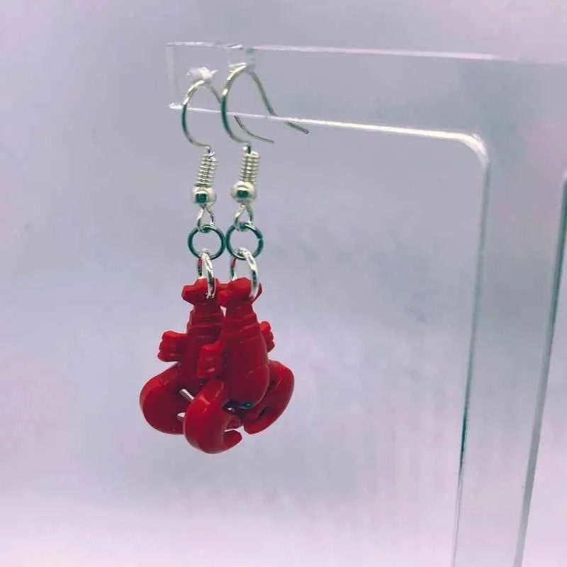 Funny Red Lobster Building Block Earring