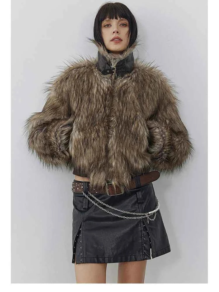 Women Autumn Winter Thick Faux Fur Jacket