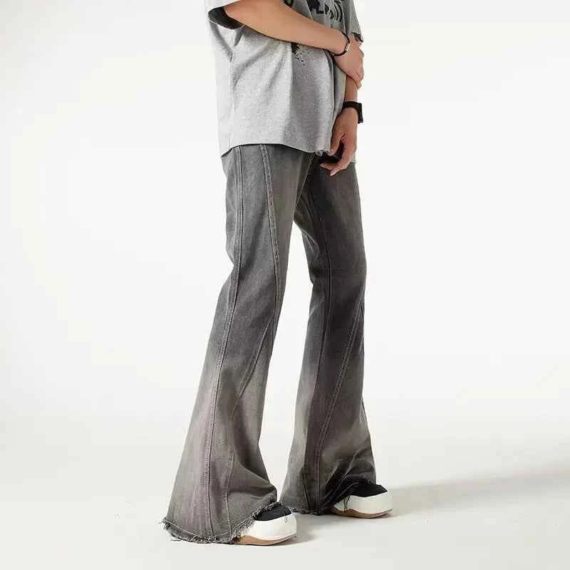 Vintage Gray Flared Baggy Hip Hop Jeans