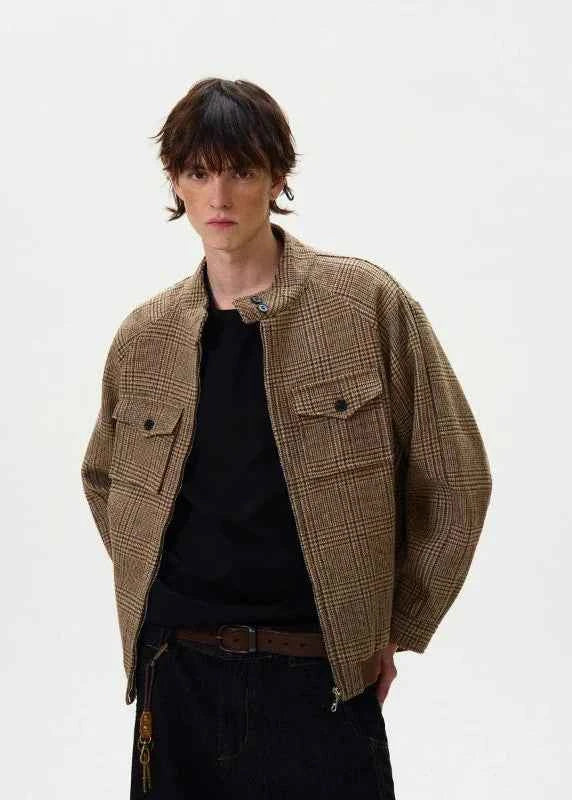 Checkered Brown American High Street Jacket