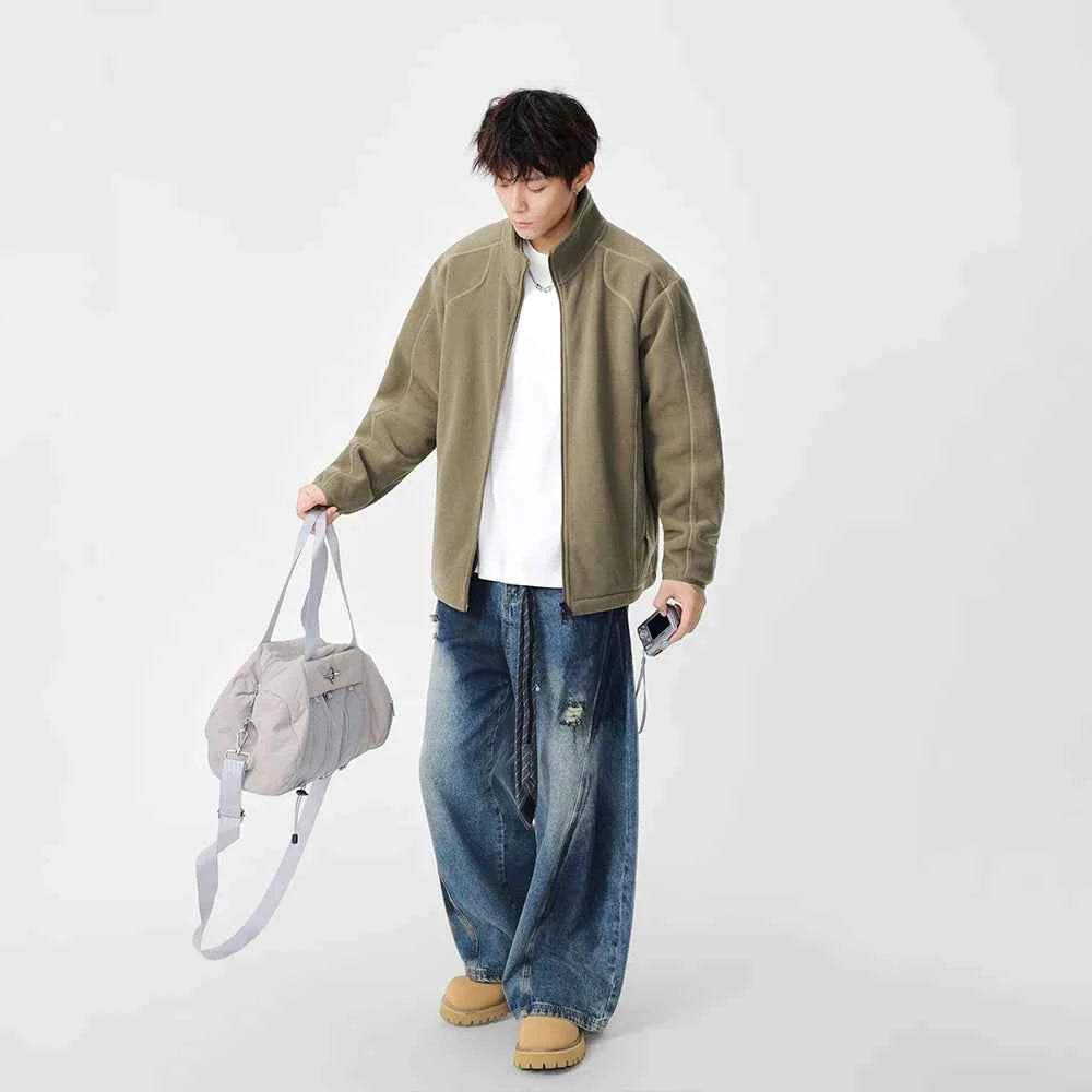 Y2K Lightweight Casual Fleece Zip-Up Jacket