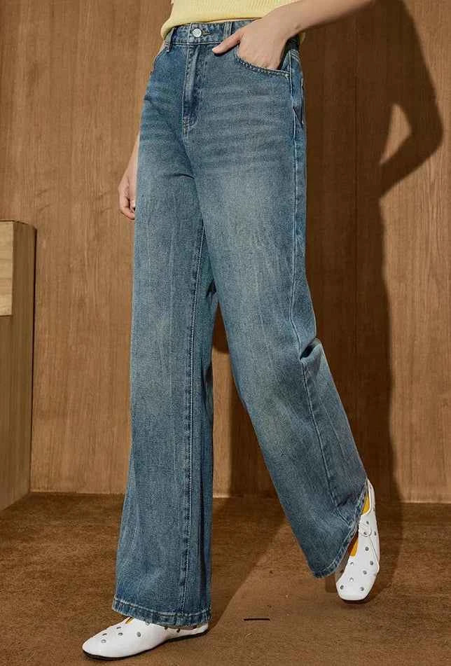 Comfortable Washed High Waist Flared Jeans