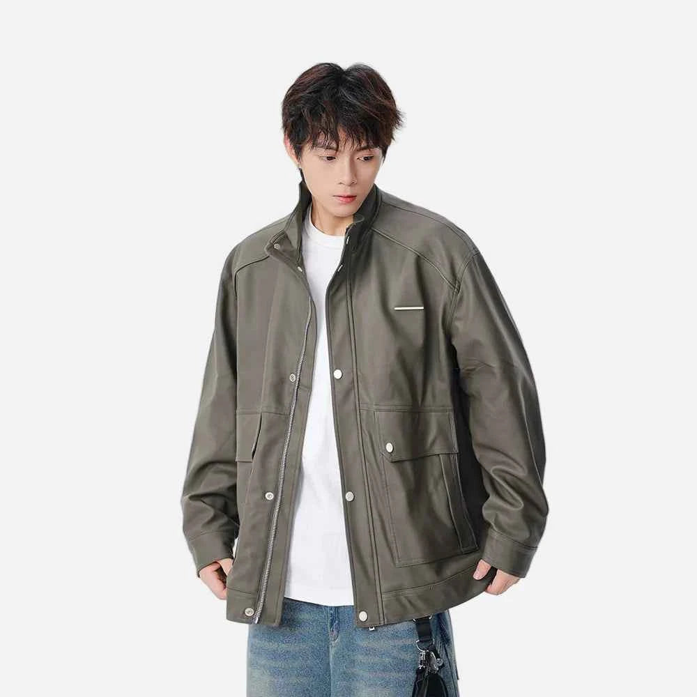 Durable Winter Faux Leather Classic Jacket