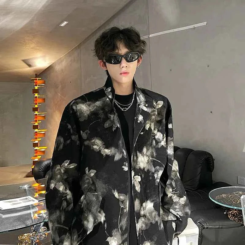 Streetwear Premium Textured Printed Zipper Jacket