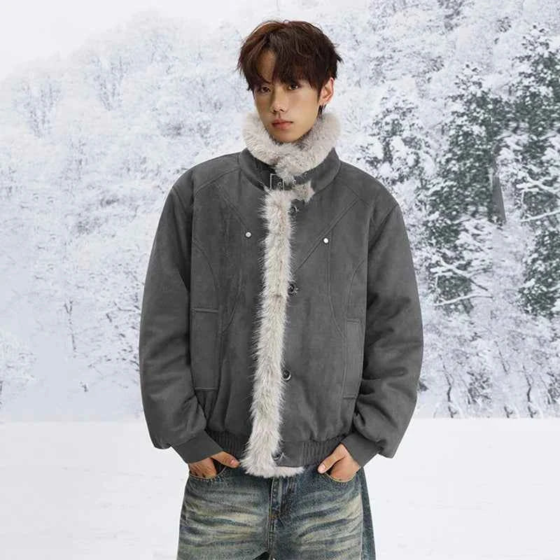 Stylish Single Breasted Loose Faux Fur Jacket