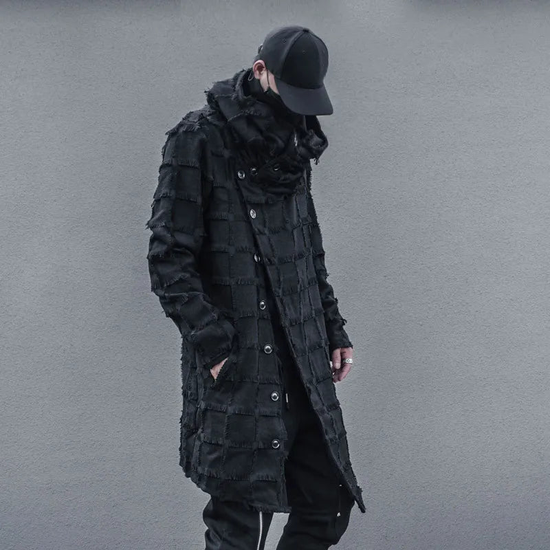 Mist Black Turtleneck Gothic Coat