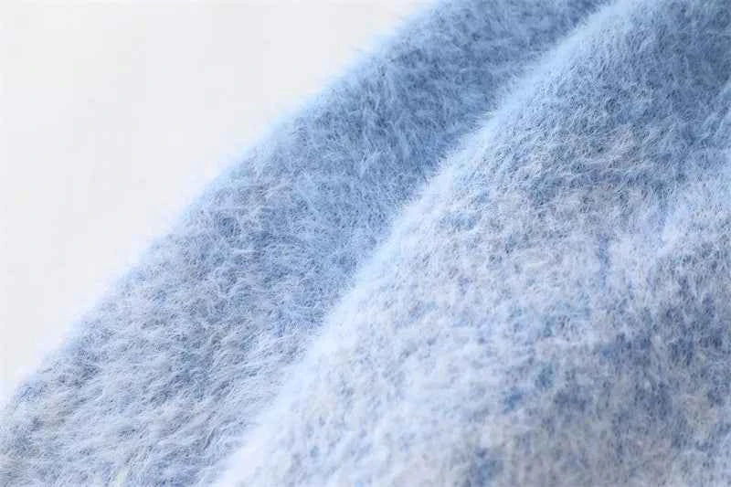 Fashionable Sky Ombre Gradient Fuzzy Sweater