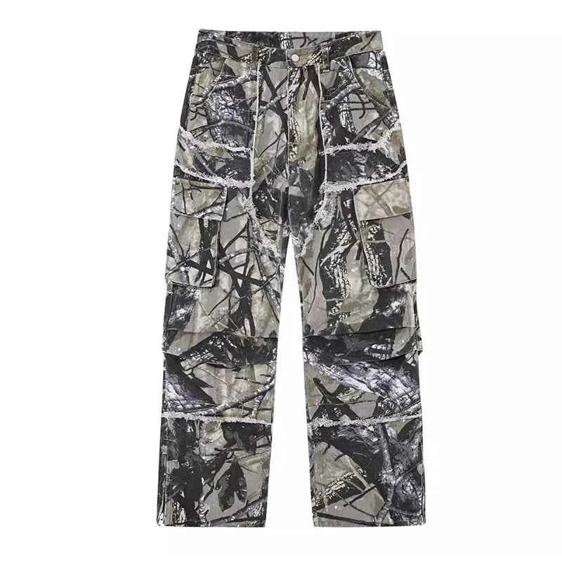 Stylish Retro Camouflage Cargo Jeans