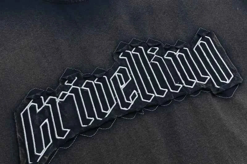 Oversized Streetwear Grunge Embroidered Patch T-Shirt