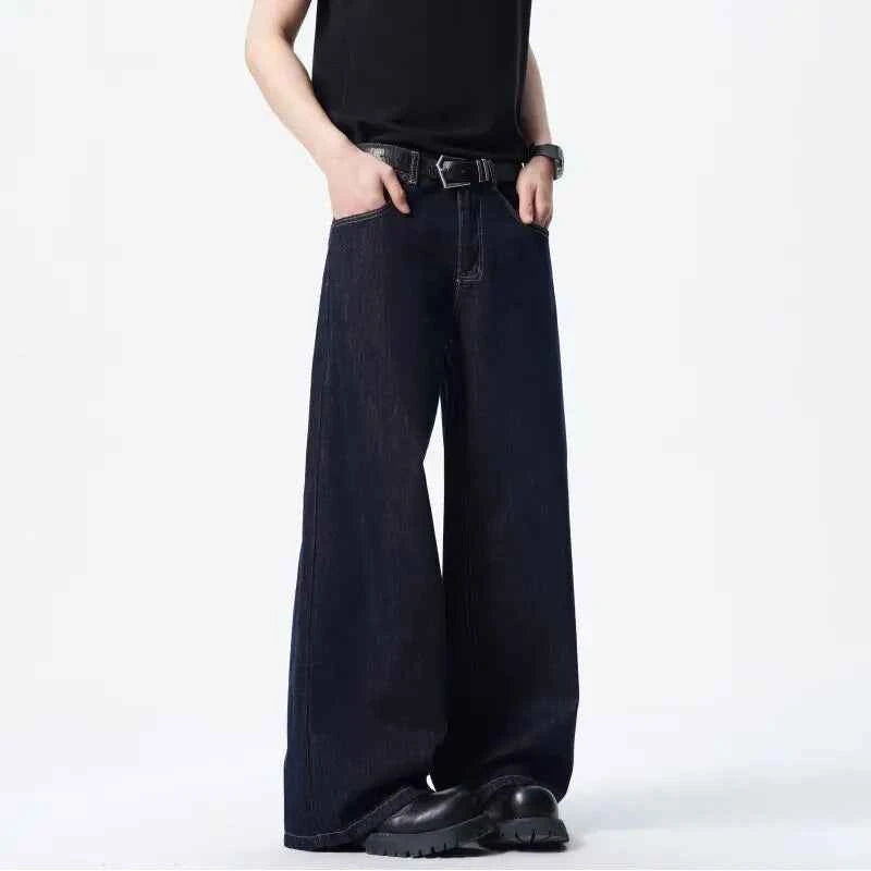 Classic Loose Dark Blue Straight Jeans
