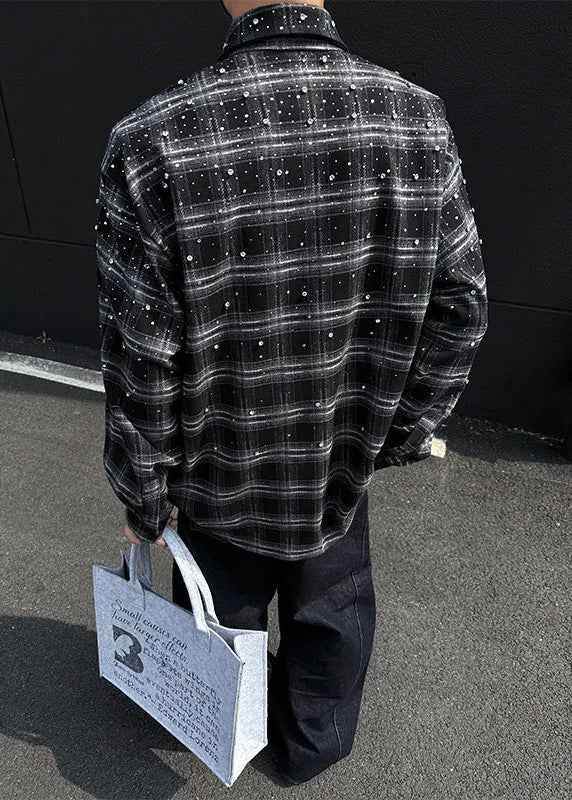 Breathable Starry Grid Long Sleeve Shirt