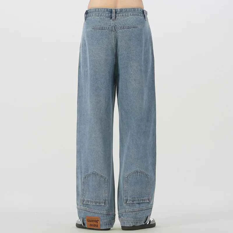 Chic Oversize Blue Wide Leg Casual Jeans