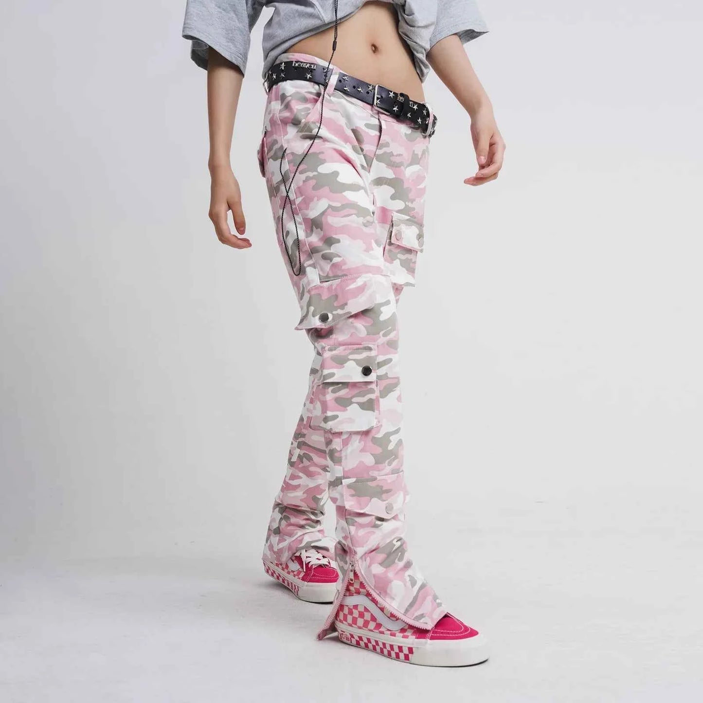 Pink Camouflage Hip Hop Cargo Pants