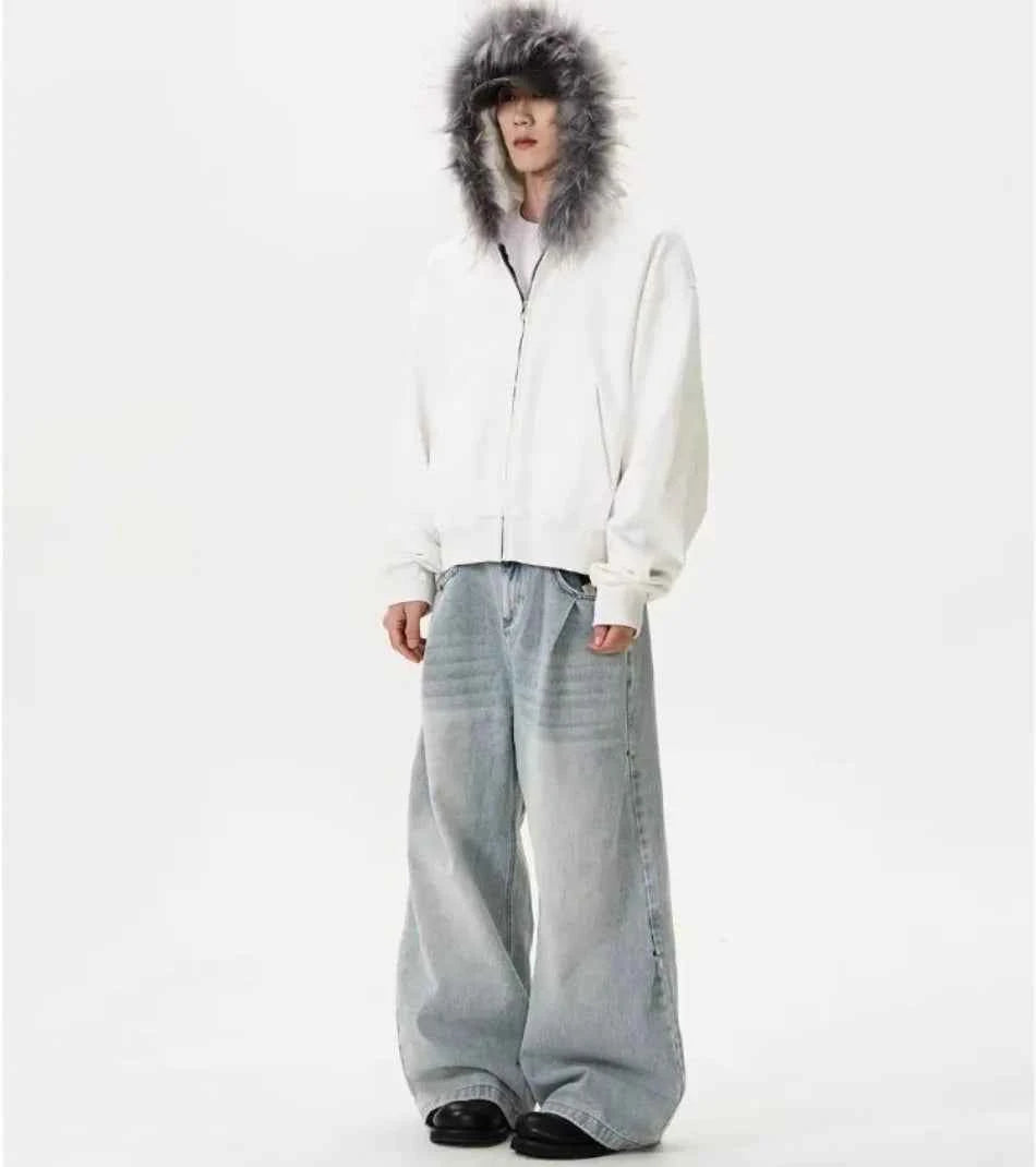 Autumn Japanese Edge Fur Collar Hoodied Sweatshirt