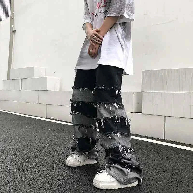 Darkwear Tassel Patchwork Denim Jeans