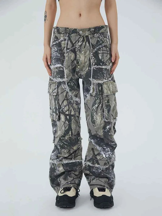 Stylish Retro Camouflage Cargo Jeans