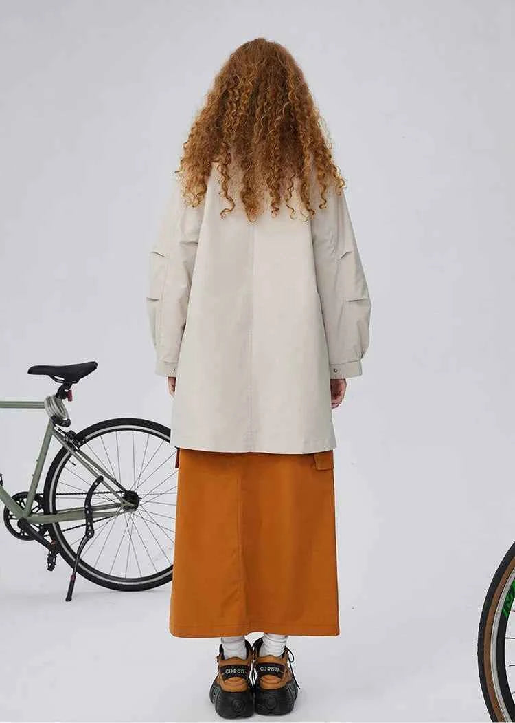 Y2K British Style Trench Mid Windbreaker Coat