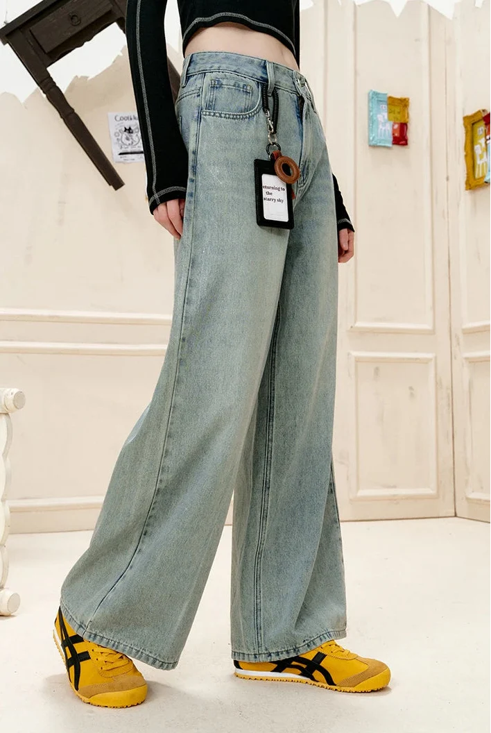 Y2K High-Quality  Wide Leg Hip Hop Jeans - Luxuryurbanwear