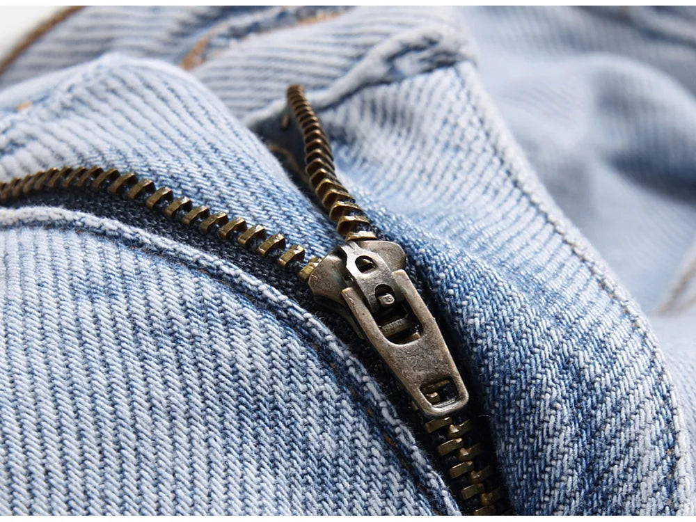 Light Blue Fringe Destroyed Jeans