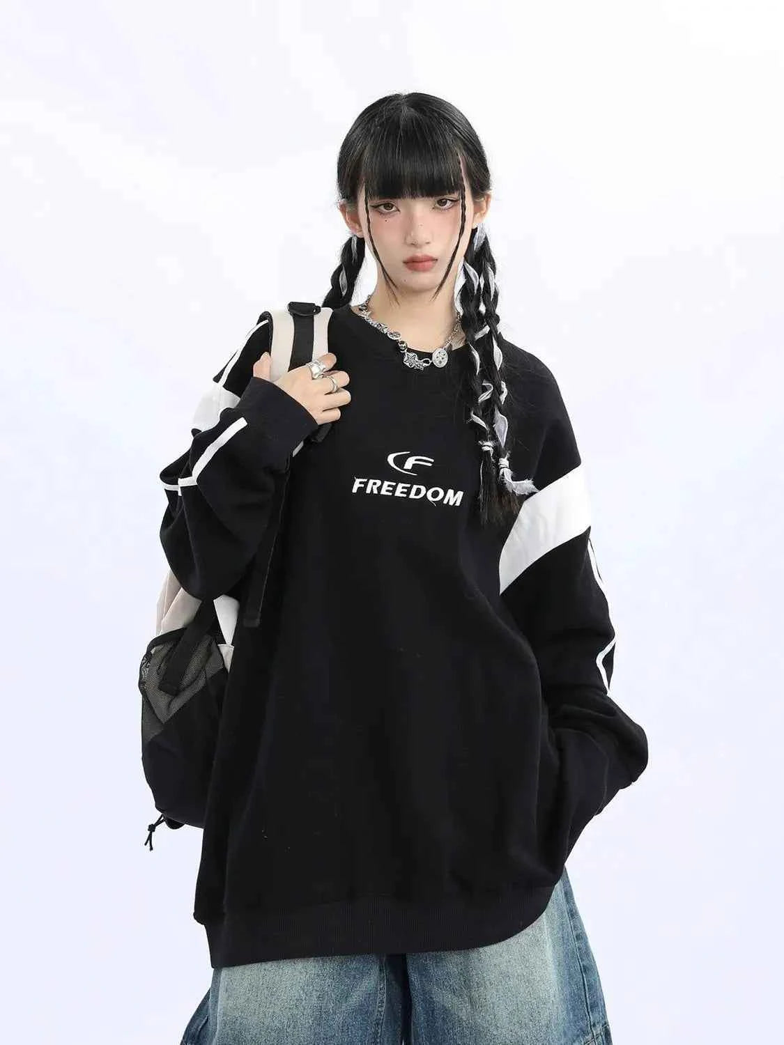 American Style Hip Hop Loose Print Sweathirt