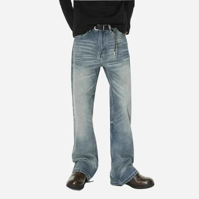 American Style Vintage Washed Blue Denim Jeans