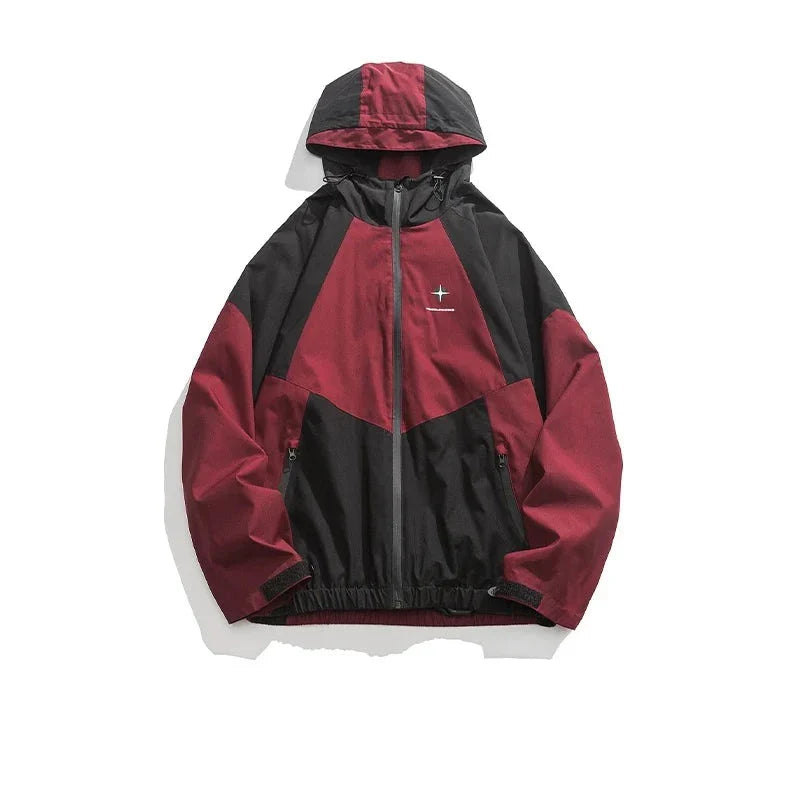 Heart Patchwork Zipper Bomber Jacket