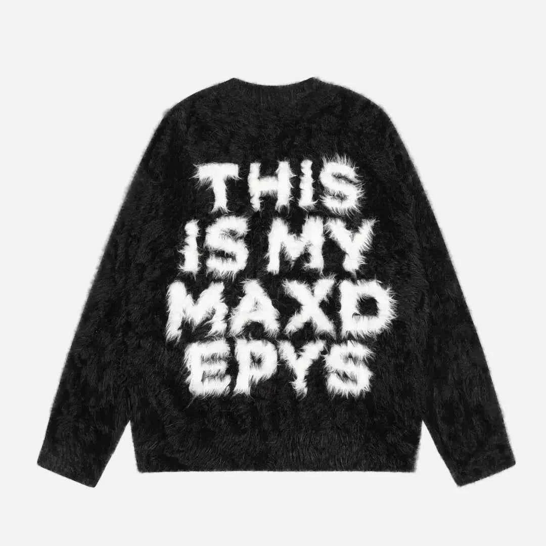 Streetwear Warm Letter Hip Hop Print Sweater