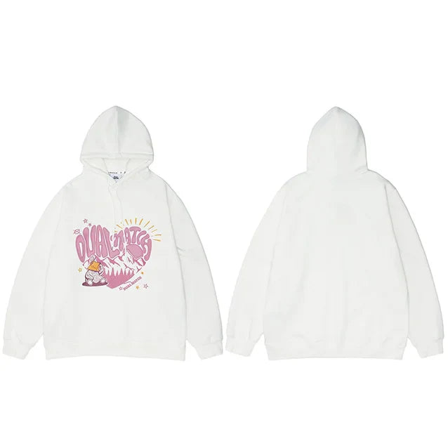 Dual Match Heart Shape Pullover Hoodie