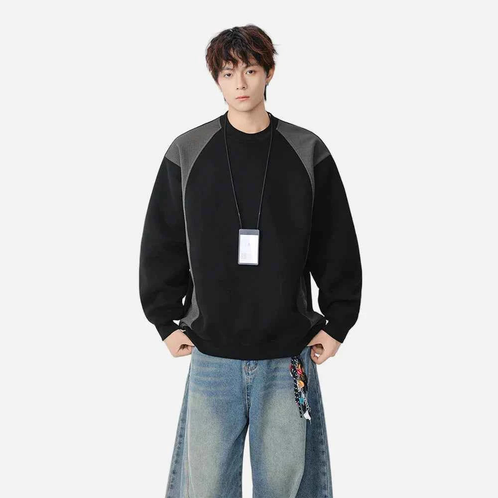 Contrast Color Raglan Crew Neck Sweatshirt