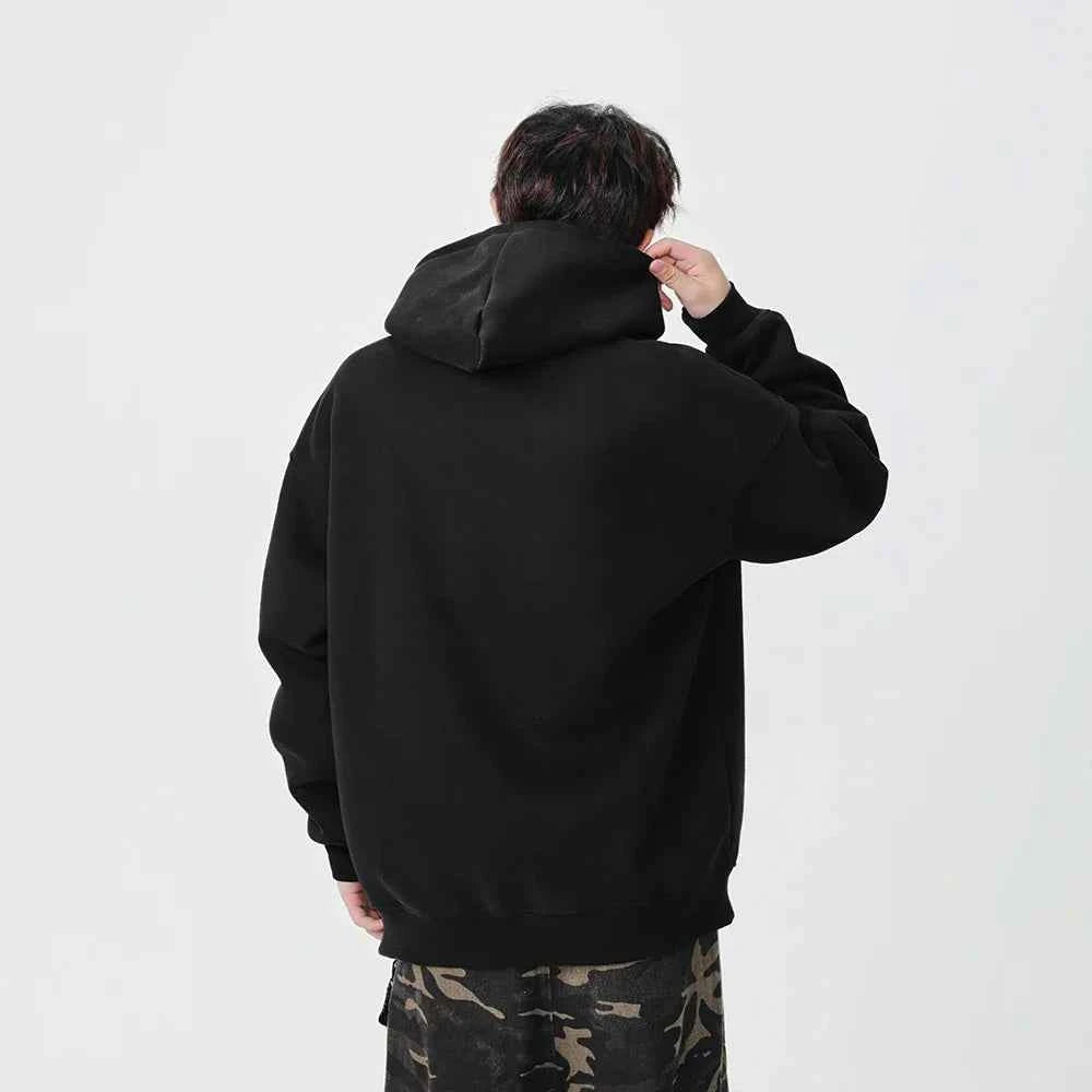 Minimalist Embroidered Logo Casual Hoodie
