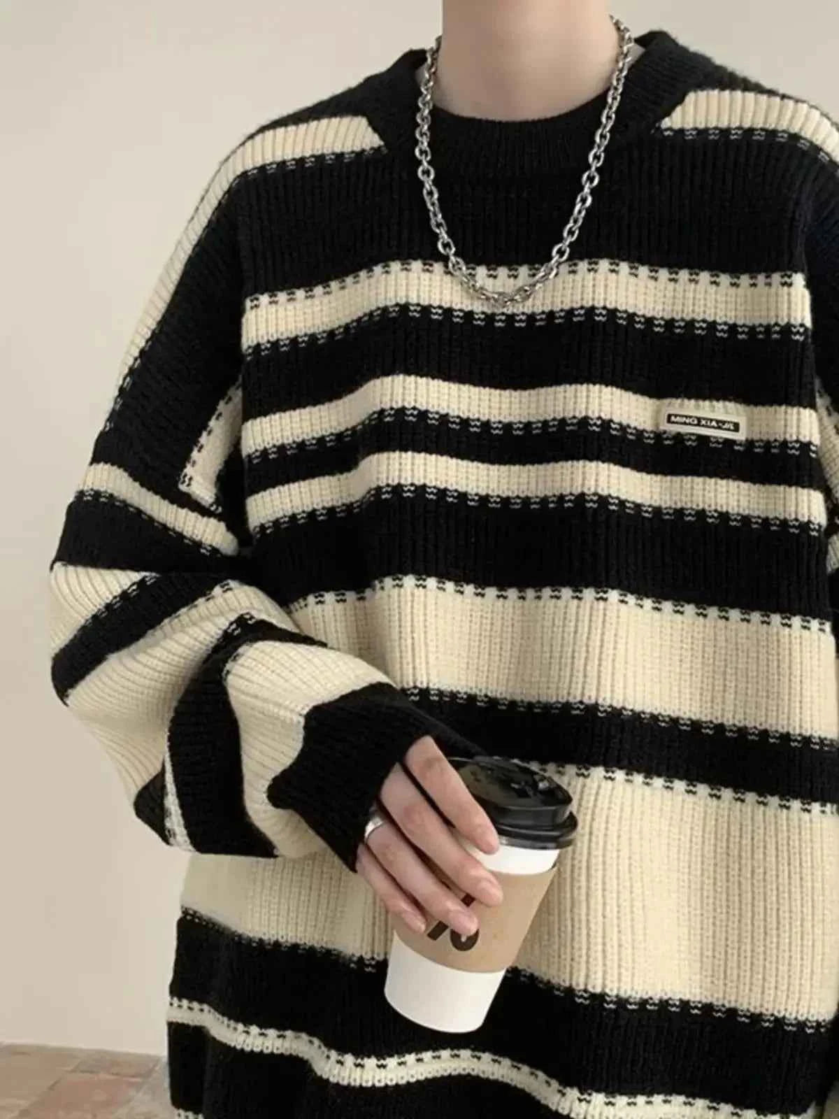 Y2K Striped Knitted Hip Hop Sweater