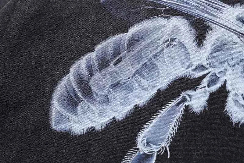 Oversized Vintage Black Washed Bee Microscope T-Shirt