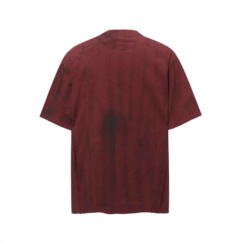 Streetwear Dirty Wash Letter Print Crew T-Shirt