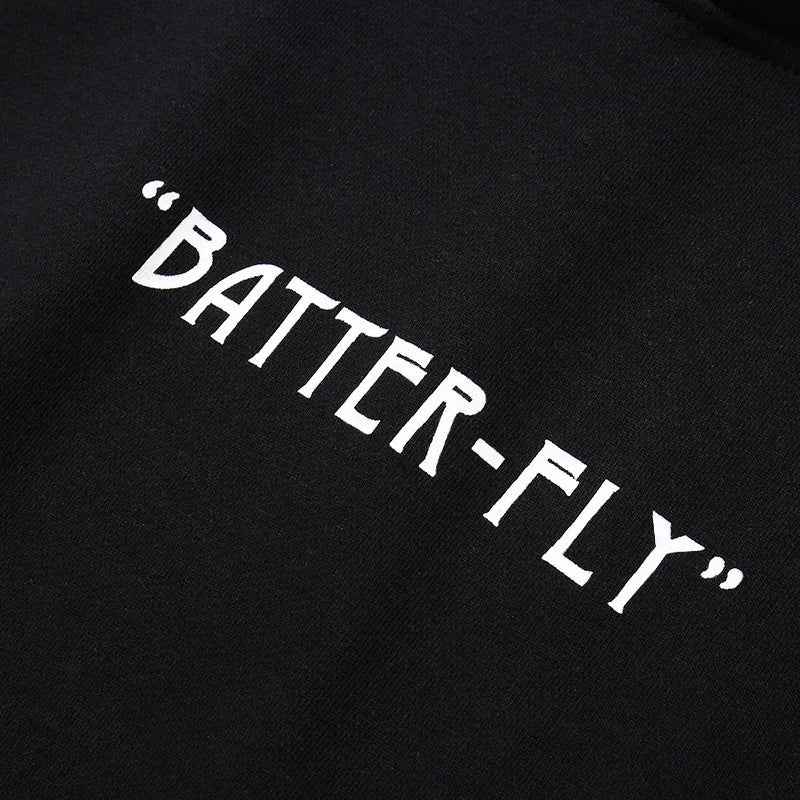Flattering Colorful Butterfly Print Hip Hop Hoodie