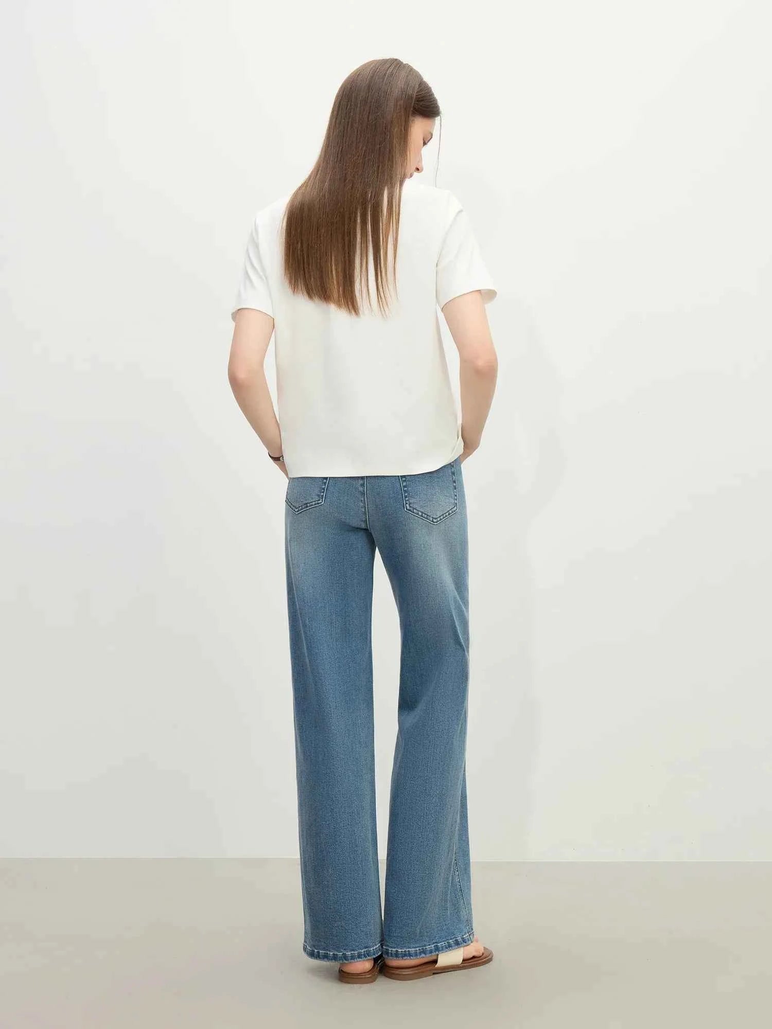 Chic Minimalist Pure Cotton Short-Sleeved T-Shirt
