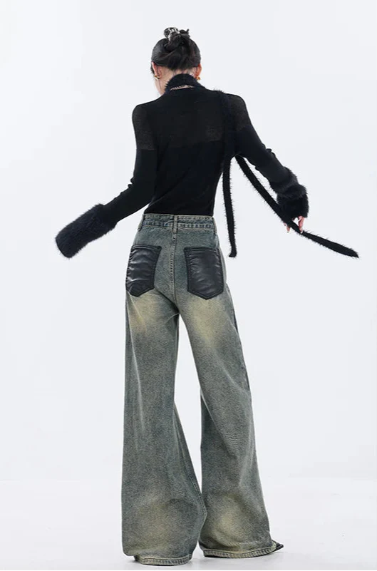 Women Hip Hop Retro High Quality Vintage Blue Jeans - Luxuryurbanwear