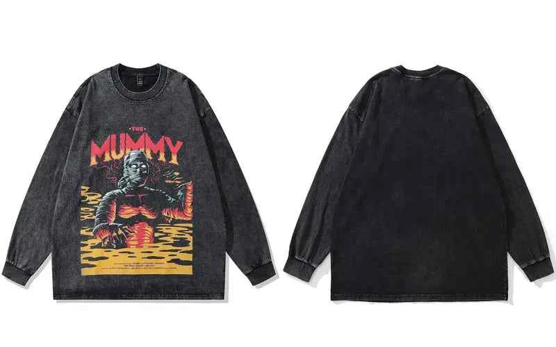 Streetwear Graphic Print Oversize Long Sleeve T-Shirt