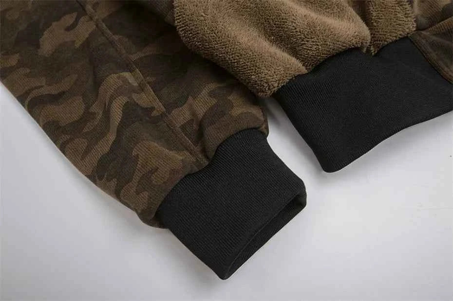 Winter Camouflage Fox Fur Collar Parkas Jacket
