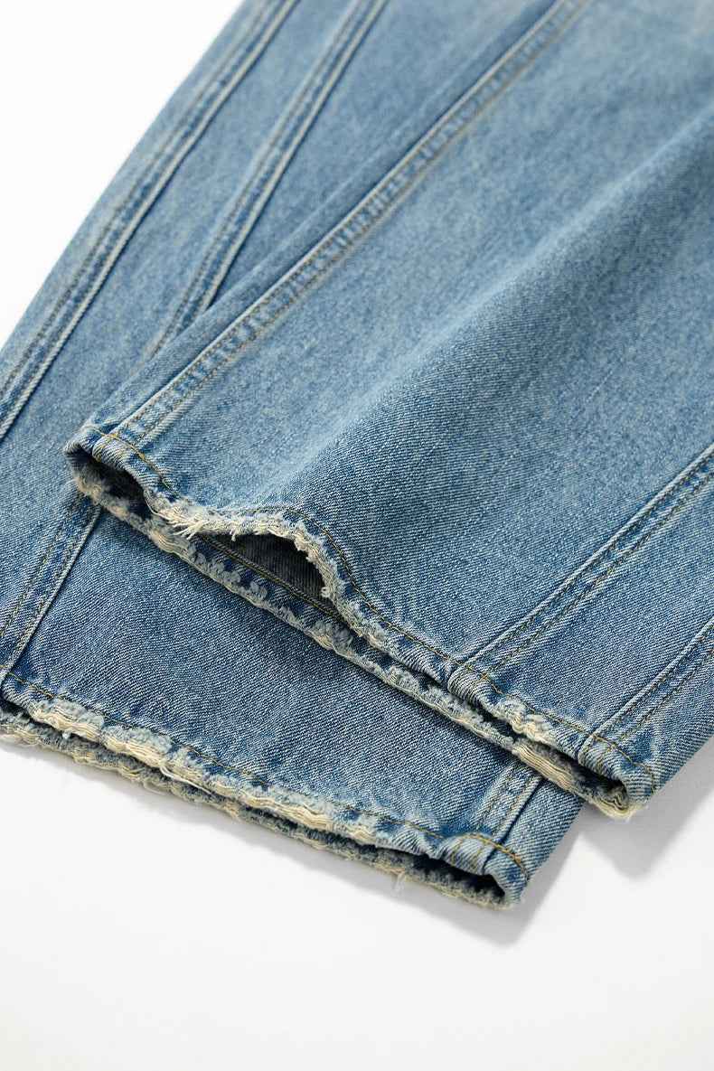 Streetwear Ripped Casual Wide Leg Denim Jeans